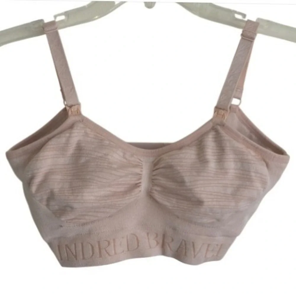 Kindred Bravely Sublime® Hands-Free Pumping & Nursing Bra Beige Size Small EUC